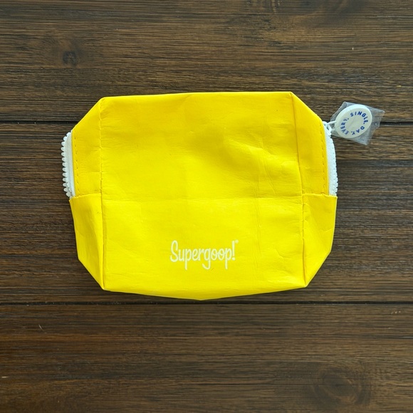 Supergoop! "Every Single Day" Paper Yellow Makeup Bag - Pouch - Picture 2 of 6